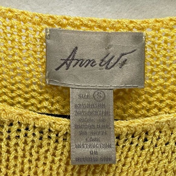 Ann Wi Sweater Size S Rayon Blend Tunic Crewneck Long Sleeve Pullover Yellow - Picture 7 of 10